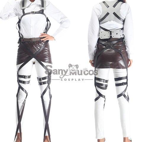 【In Stock】Anime Attack On Titan Cosplay Survey Corps Leather Suit Cosplay Props