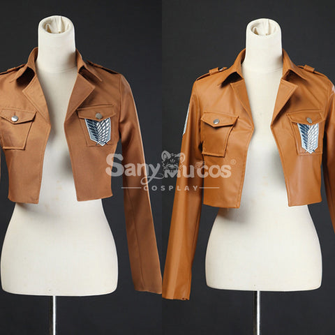 【In Stock】Anime Attack On Titan Cosplay Survey Corps Leather Suit Jacket Cosplay Costume