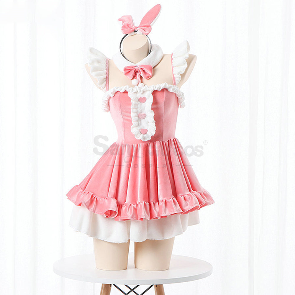 【In Stock】Sexy Cosplay Rem/Ram Bunny Girl Uniform Costume Pink Costumes