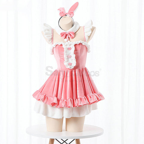 【In Stock】Sexy Cosplay Rem/Ram Bunny Girl Uniform Costume Pink Costumes