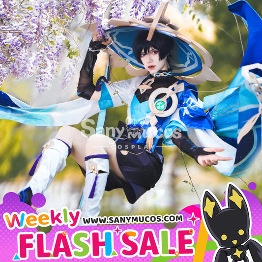 【Weekly Flash Sale on www.sanymucos.com】【48H To Ship】Game Genshin Impact The Wanderer Scaramouche Kimono Style Pants and Cloak Cosplay Costume 1000