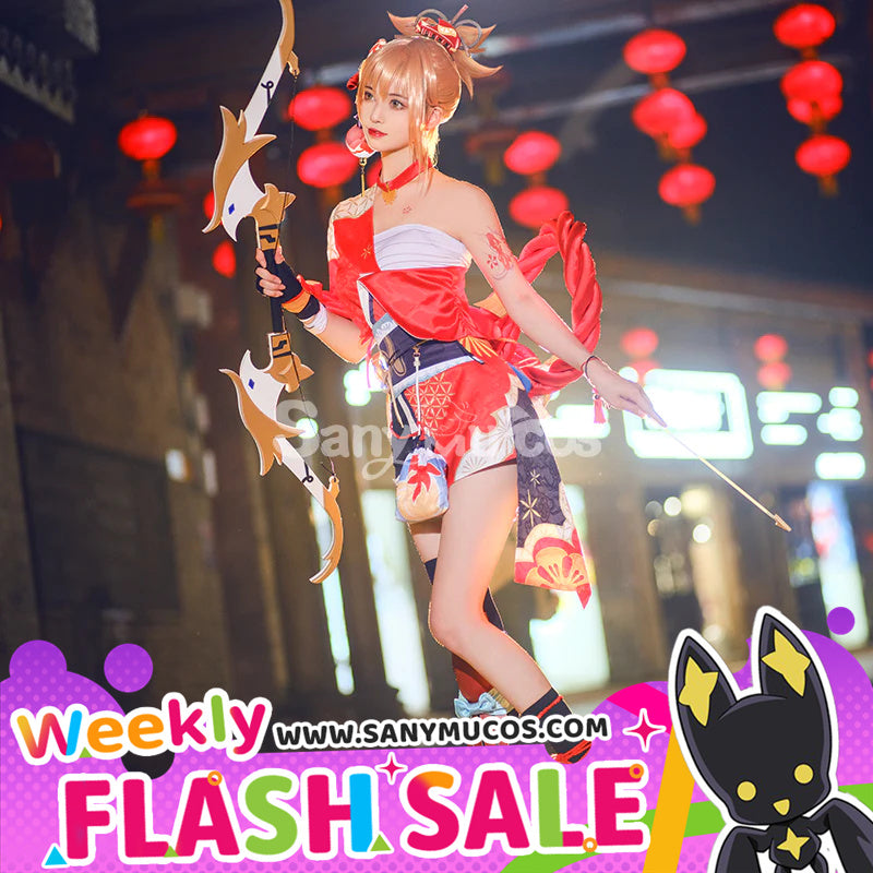 【Weekly Flash Sale on www.sanymucos.com】【48H To Ship】Game Genshin Impact Yoimiya Kimono Style Sexy Cosplay Costume