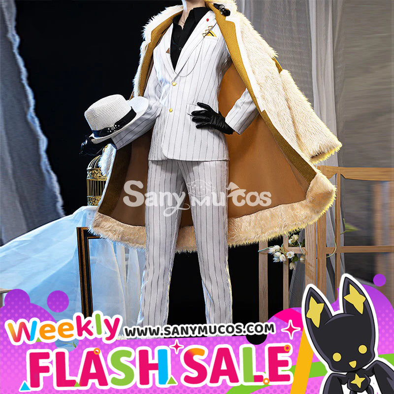 【Weekly Flash Sale on www.sanymucos.com】【48H To Ship】NIJISANJI Vtuber Luca Kaneshiro Luca Pinstriped Suit Cosplay Costume