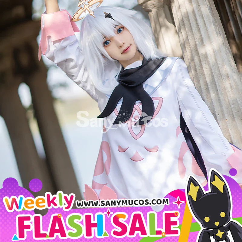 【Weekly Flash Sale on www.sanymucos.com】【48H To Ship】Game Genshin Impact Paimon Bodysuit and Shawl Cosplay Costume