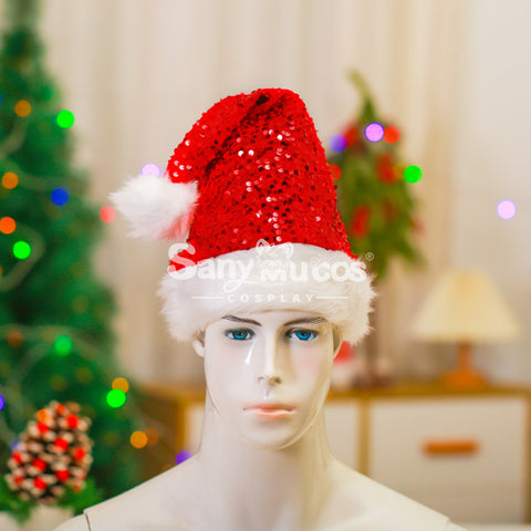 【In Stock】Christmas Cosplay Rhombus Sequins Santa Hat Cosplay Props