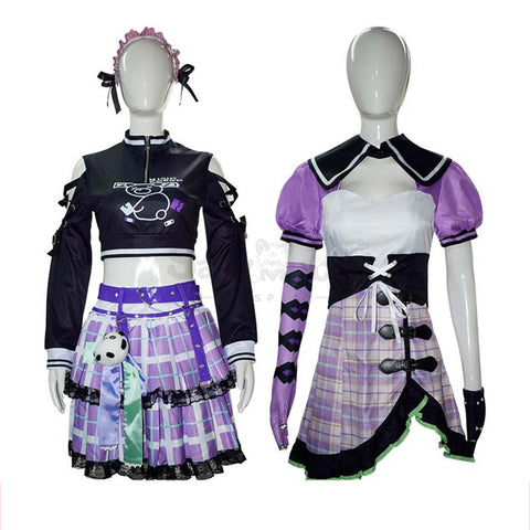 【In Stock】Game Project Sekai: Colorful Stage! feat. Hatsune Miku Cosplay Dark Decora Girl Mafuyu & Ena Cosplay Costume Plus Size