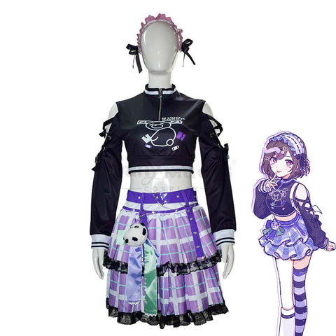 【In Stock】Game Project Sekai: Colorful Stage! feat. Hatsune Miku Cosplay Dark Decora Girl Mafuyu & Ena Cosplay Costume Plus Size