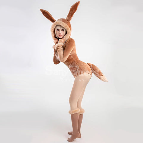 Game Pokemon Scarlet and Violet Cosplay Eevee Plush Jumpsuit Cosplay Costume