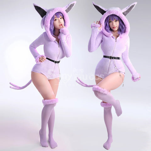 Game Pokemon Scarlet and Violet Cosplay Espeon Plush Jumpsuit Cosplay Costume