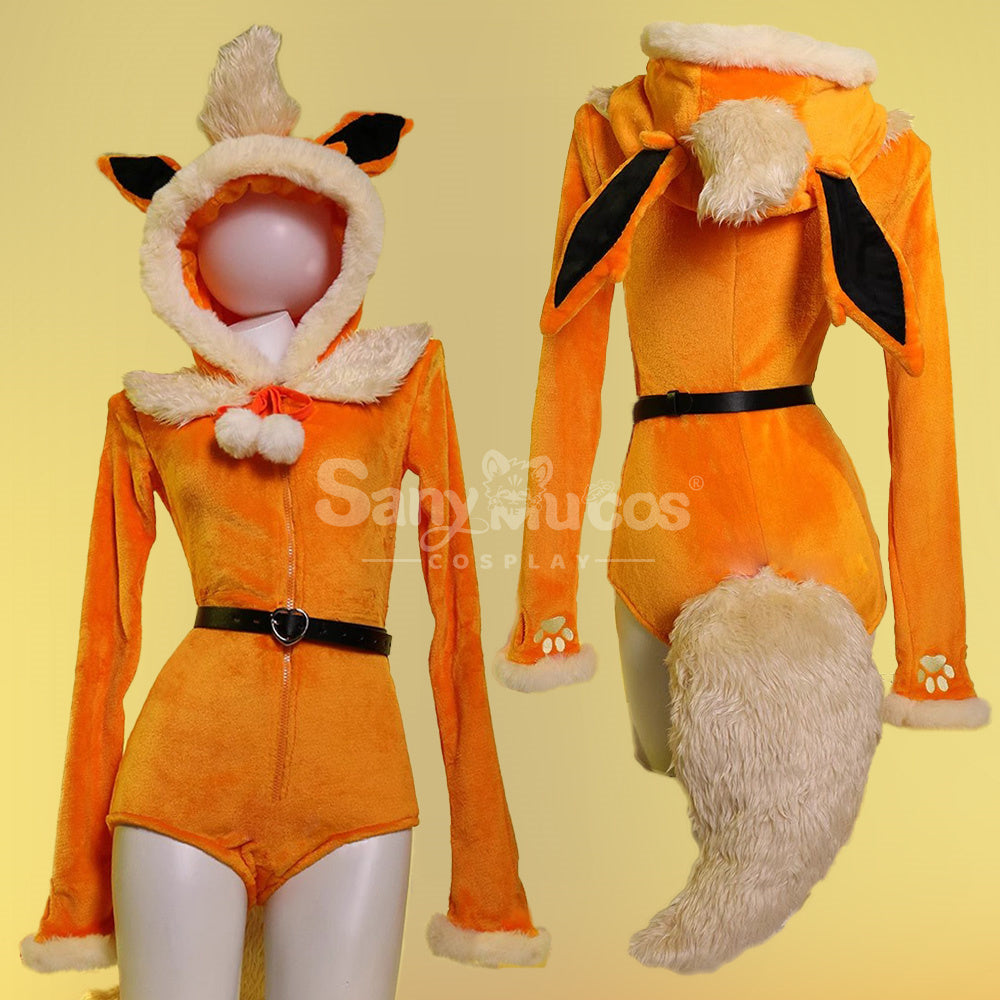 Game Pokemon Scarlet and Violet Cosplay Flareon Plush Jumpsuit Cosplay Costume