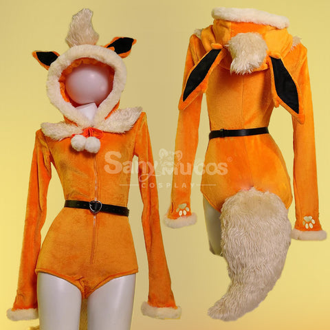 Game Pokemon Scarlet and Violet Cosplay Flareon Plush Jumpsuit Cosplay Costume