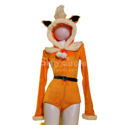 Game Pokemon Scarlet and Violet Cosplay Flareon Plush Jumpsuit Cosplay Costume