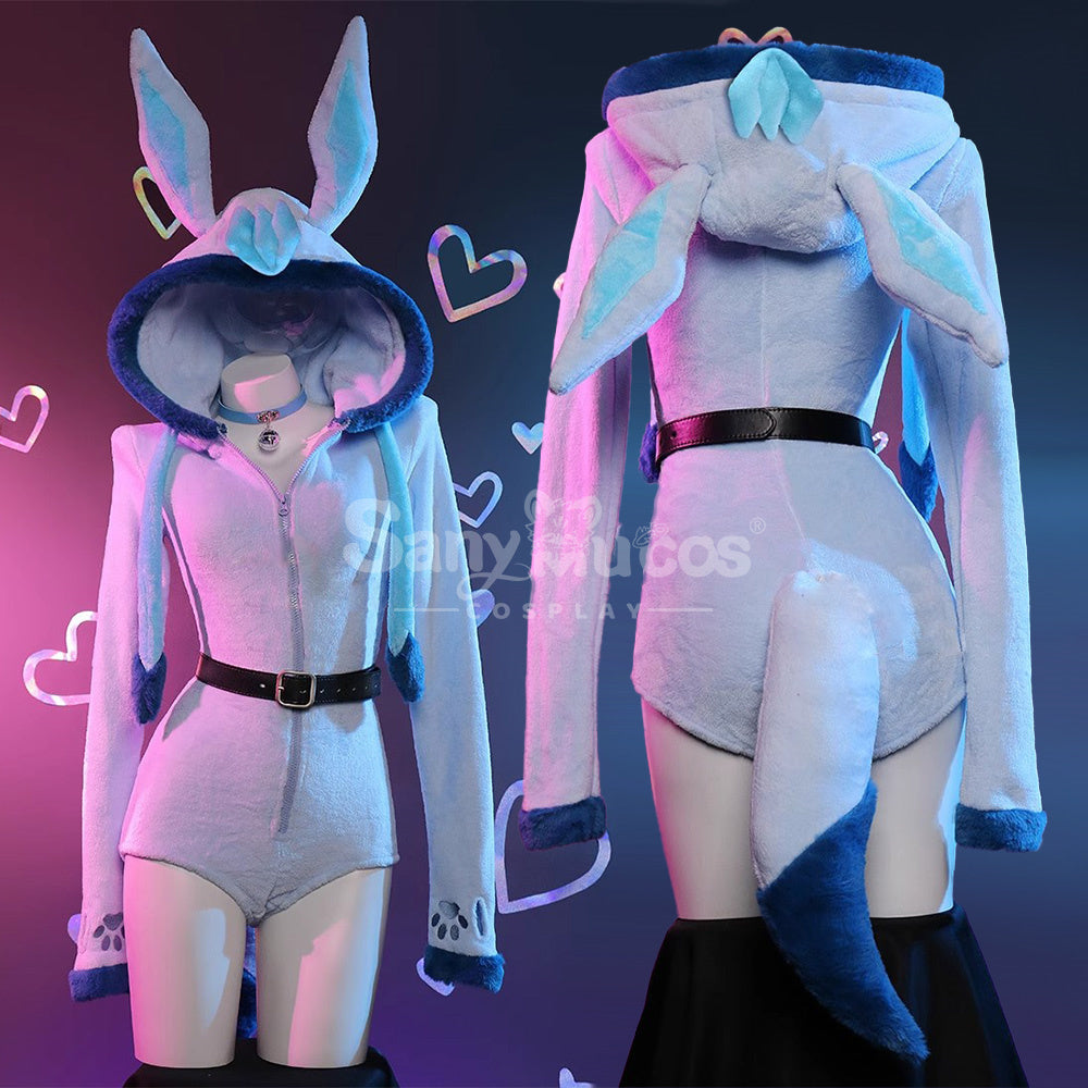 Game Pokemon Scarlet and Violet Cosplay Glaceon Plush Jumpsuit Cosplay Costume