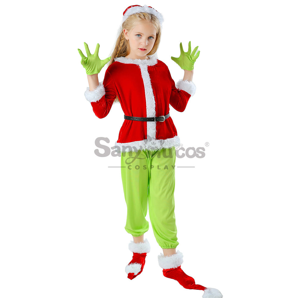 【In Stock】Movie The Grinch Cosplay Grinch Cosplay Costume Kid Size