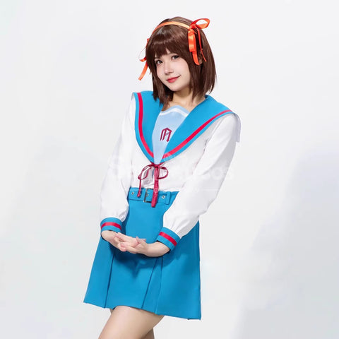 【In Stock】Anime The Melancholy of Haruhi Suzumiya Cosplay Yuki Nagato Cosplay Costume Premium Edition