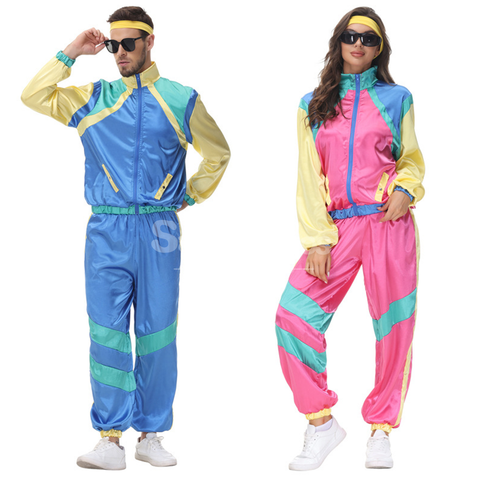【In Stock】Carnival Cosplay Couple Hip-hop Retro Disco Stage Performance Jumpsuit Cosplay Costume