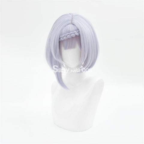 Game Genshin Impact Noelle Chivalric Blossom Cosplay Wig Purple Short Wig