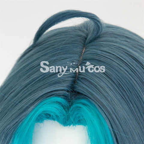 Game Genshin Impact Xiao Short Dark Green Blue Hair Cosplay Wig