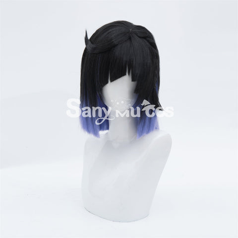 Game Genshin Impact Yelan Cosplay Wig Blue Short Wig
