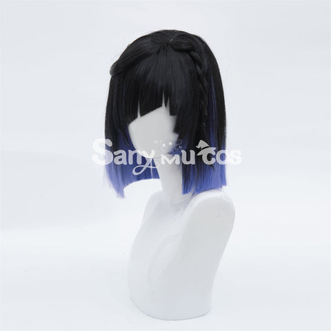 Game Genshin Impact Yelan Cosplay Wig Blue Short Wig