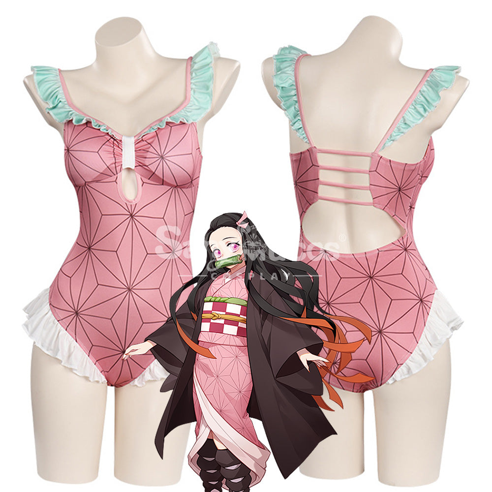 Anime Demon Slayer Cosplay Nezuko Kamado Swimsuit Cosplay Costume