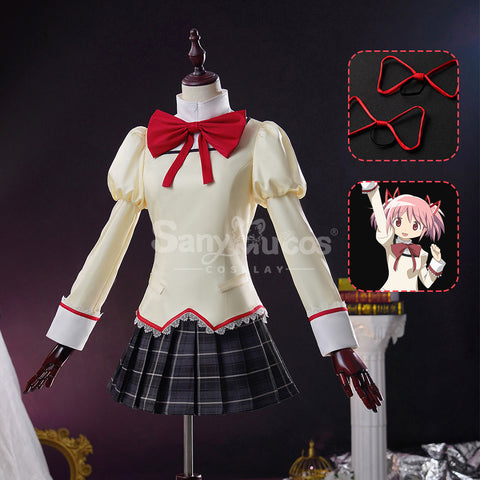 Anime Puella Magi Madoka Magica Cosplay Madoka Kaname School Uniform Cosplay Costume