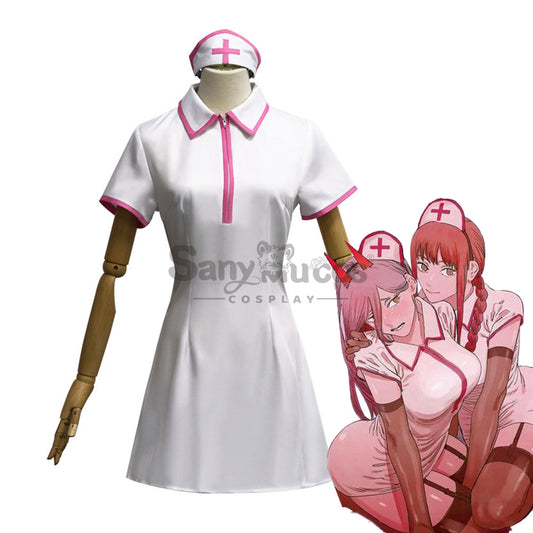 【In Stock】Anime Chainsaw Man Cosplay The Nurse Outfit Makima Cosplay Costume 1000