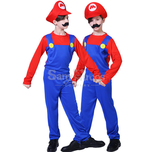 【In Stock】Game Super Mario Bros. Cosplay Mario/Luigi Cosplay Costume Kid Boy 1000