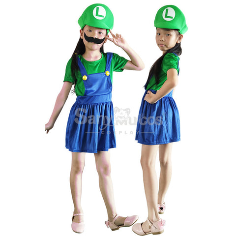 【In Stock】Game Super Mario Bros. Cosplay Mario/Luigi Cosplay Costume Kid Girl