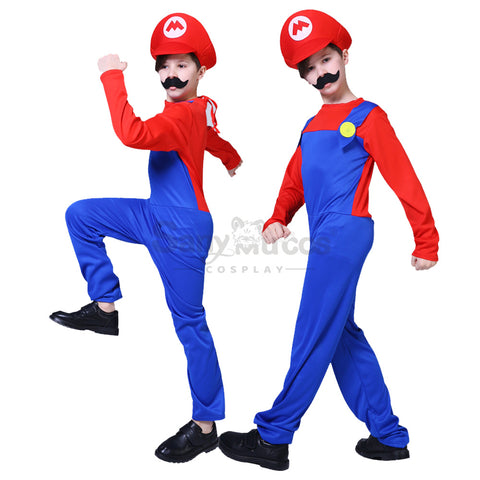 【In Stock】Game Super Mario Bros. Cosplay Mario/Luigi Cosplay Costume Kid Boy