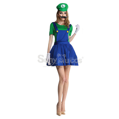 【In Stock】Game Super Mario Bros. Cosplay Mario/Luigi Cosplay Costume Female