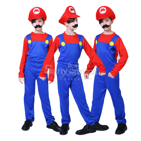 【In Stock】Game Super Mario Bros. Cosplay Mario/Luigi Cosplay Costume Kid Boy