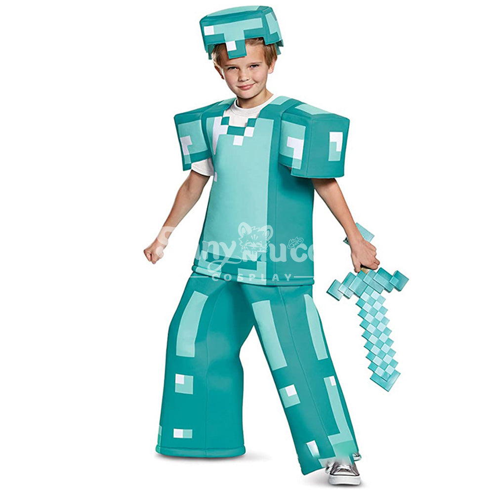 【In Stock】Game Minecraft Cosplay Diamond Set Cosplay Costume Kid Size