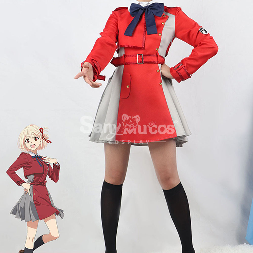 【In Stock】Anime Lycoris Recoil Nishikigi Chisato Cute JK Red and Gray School Uniform Cosplay Costume