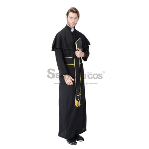 【In Stock】Halloween Cosplay Medieval Fashion Pastor Gown Cosplay Costume