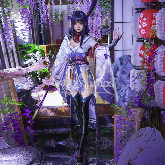 Game Genshin Impact Cosplay Raiden Baal Purple Kimono Cosplay Costume 1000