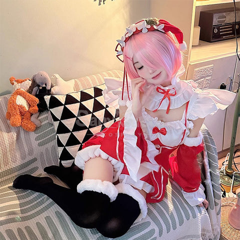 Anime Scratch Cosplay Ram/Rem Christmas Maid Costume Costumes
