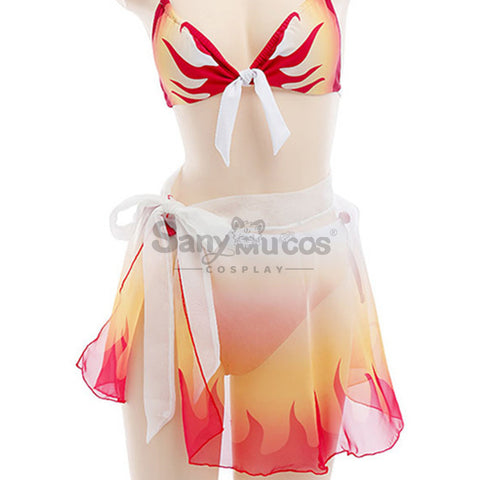 【In Stock】Anime Demon Slayer Cosplay Kyojuro Rengoku Bikini Cosplay Costume