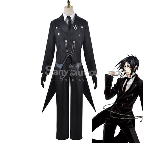 【In Stock】Anime Black Butler Cosplay Sebastian Michaelis Cosplay Costume Plus Size