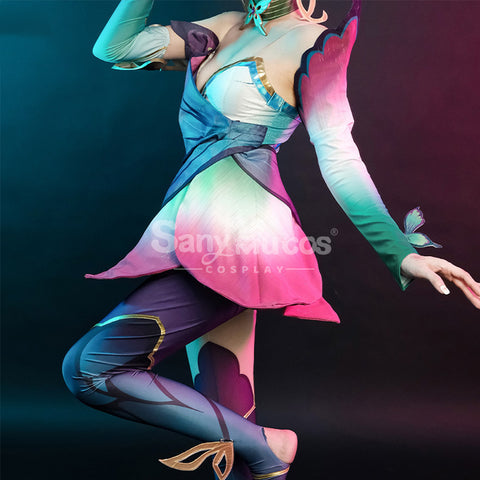 【In Stock】Game League of Legends Cosplay Faerie Court Seraphine Cosplay Costume Plus Size