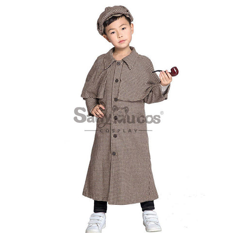【In Stock】Halloween Cosplay Sherlock Holmes Cosplay Costume Kid Size