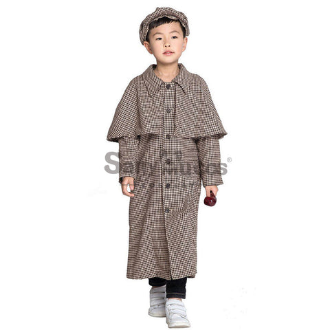 【In Stock】Halloween Cosplay Sherlock Holmes Cosplay Costume Kid Size