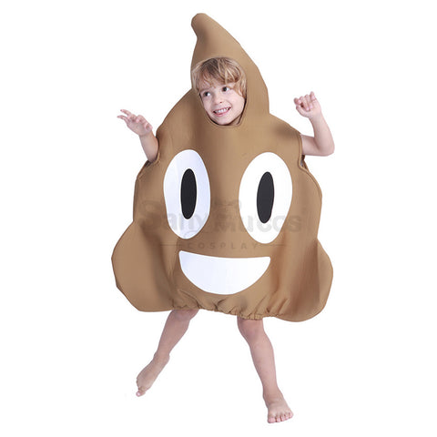 【In Stock】Carnival Cosplay Parent-Child Sponge Emoji-Pile of Poo Jumpsuit Stage Performance Cosplay Costume