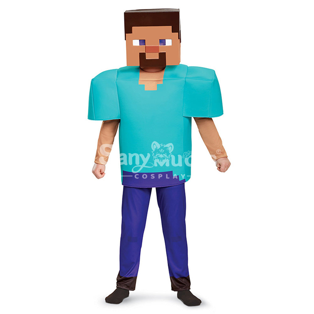 【In Stock】Game Minecraft Cosplay Steve Cosplay Costume Kid Size