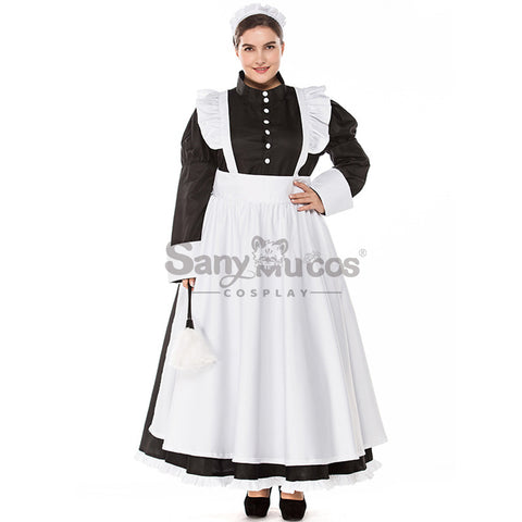 【In Stock】Halloween Cosplay Maid Cafe Dress Cosplay Maid Costume Plus Size