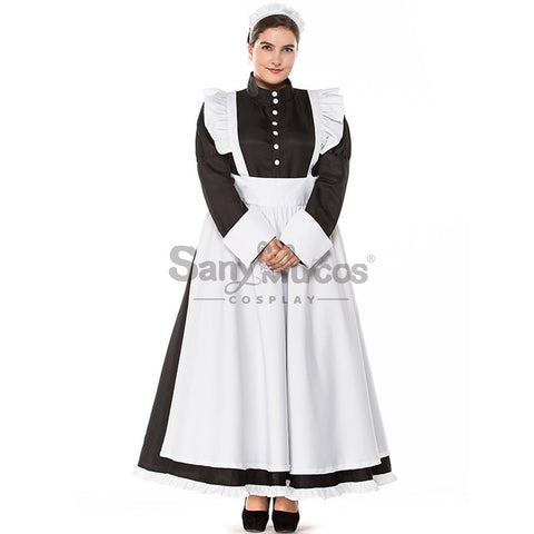 【In Stock】Halloween Cosplay Maid Cafe Dress Cosplay Maid Costume Plus Size