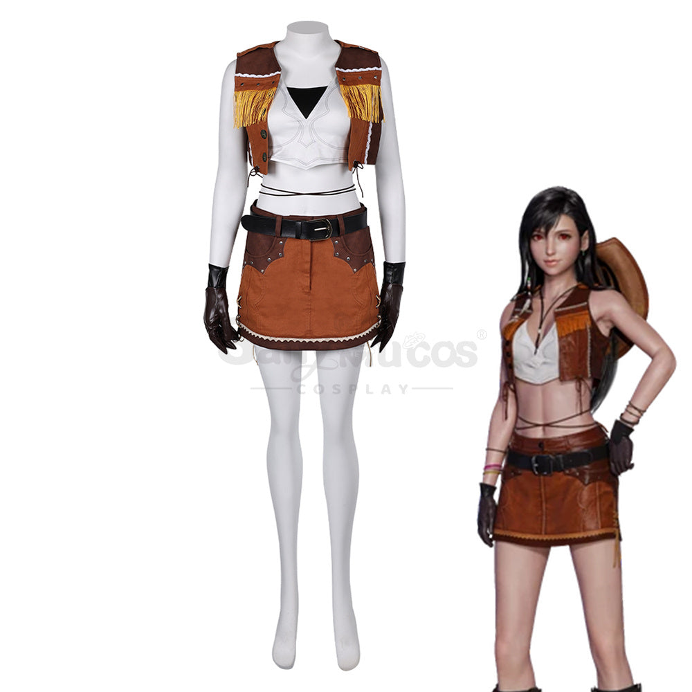 Game Final Fantasy VII Cosplay Cowgirl Tifa Lockhart Cosplay Costume