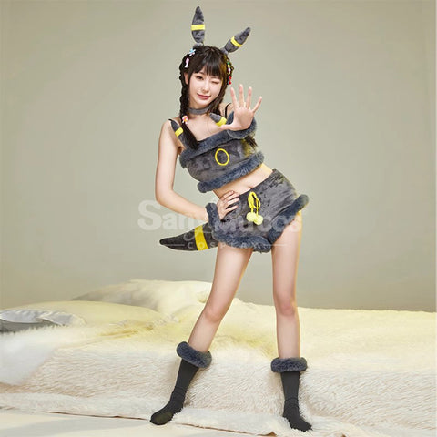 Game Pokemon Scarlet and Violet Cosplay Umbreon Plush Jumpsuit Cosplay Costume