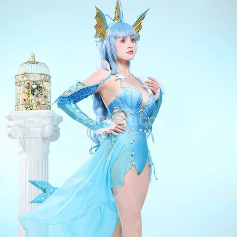 Game Pokemon Scarlet and Violet Cosplay Vaporeon Blue Swimsuit Cosplay Costume