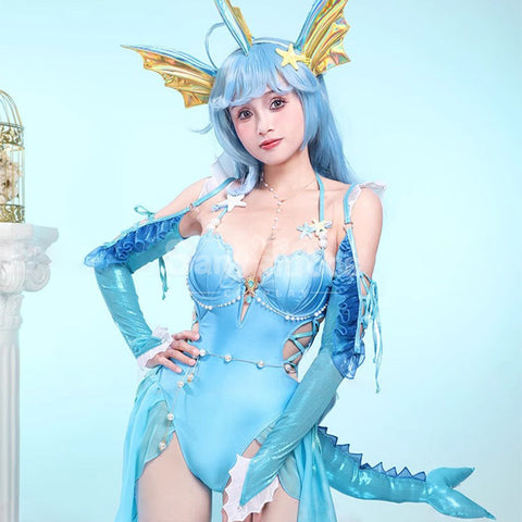 Game Pokemon Scarlet and Violet Cosplay Vaporeon Blue Swimsuit Cosplay Costume